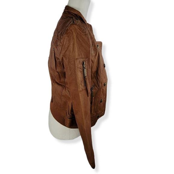 Vero Moda Leather Moto Jacket 160/80A XS - Picture 2 of 10